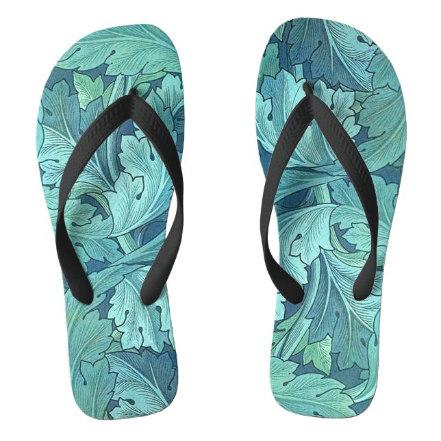 Blaues Akanthusblatt Flip Flops (Fußbett)
