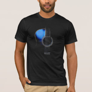 Blaues Akustikgitarre T-Shirt (siehe Beschreibung)