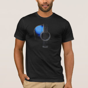 Blaues Akustikgitarren-T-Shirt Vers 2 (siehe Hinwe T-Shirt
