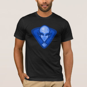 Blaues alien-Logo T-Shirt