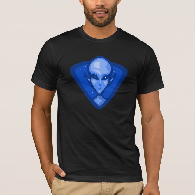 Blaues alien-Logo T-Shirt (Vorderseite)