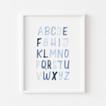 Blaues Alphabet-Poster