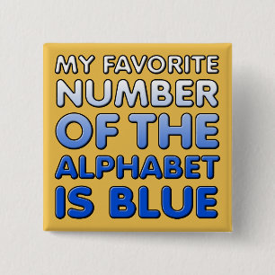 Blaues Alphabet Zahl Lustiger Button Abzeichen Pin
