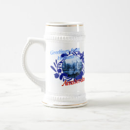 Blaues Amsterdam Holland Bier Stein Delfts Bierglas