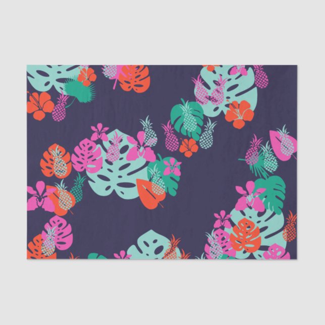 Blaues Ananasspinnpapier Seidenpapier (Vorderseite)