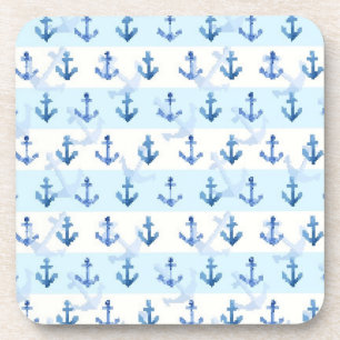 Blaues Anker-Pastellmuster Getränkeuntersetzer