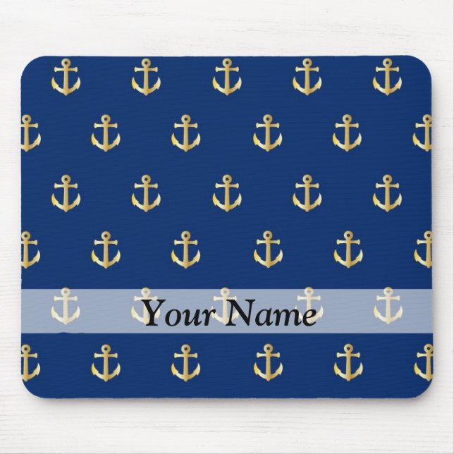 Blaues Ankermuster Mousepad (Vorne)