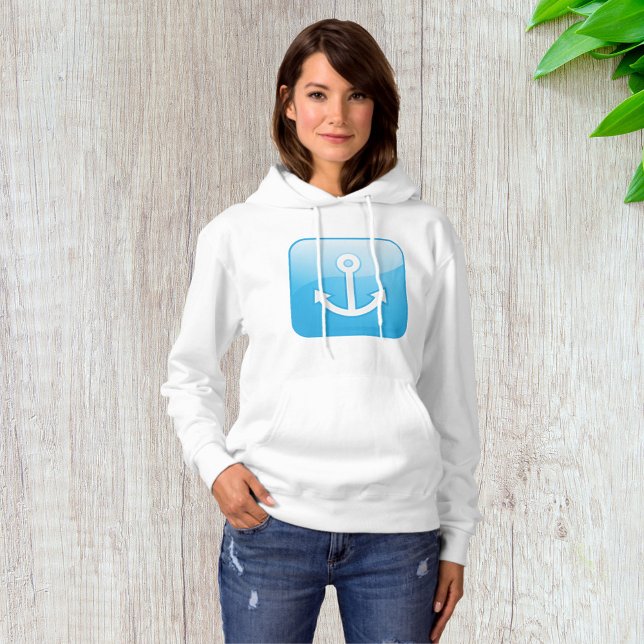 Blaues Ankersymbol - Modern Maritime Hoodie (Von Creator hochgeladen)