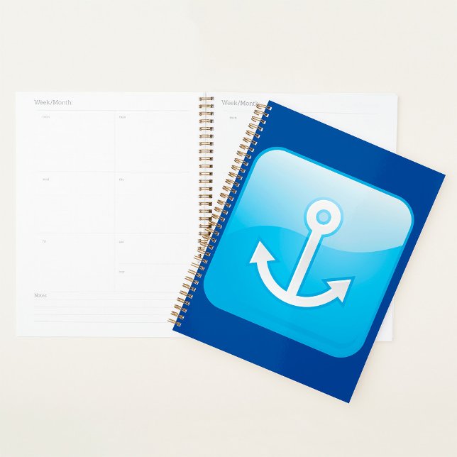 Blaues Ankersymbol - Modern Maritime Planer (Von Creator hochgeladen)