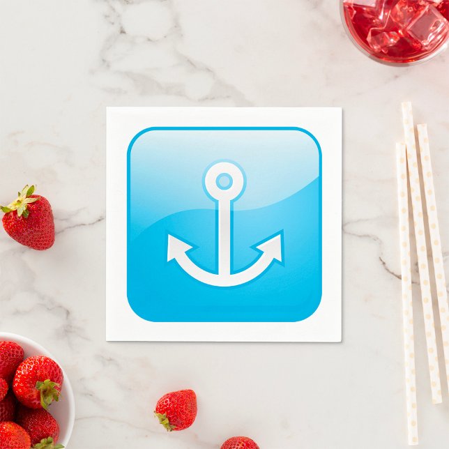 Blaues Ankersymbol - Modern Maritime Serviette (Von Creator hochgeladen)