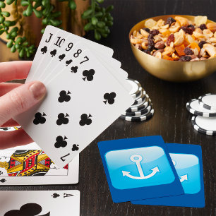 Blaues Ankersymbol - Modern Maritime Spielkarten