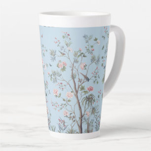 Blaues antikes Blumenmuster Milchtasse
