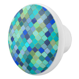 Blaues Aqua-Marokkanisches Mosaikmuster Keramikknauf