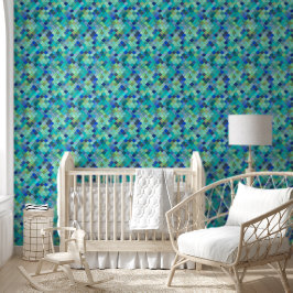 Blaues Aqua-Marokkanisches Mosaikmuster Tapete