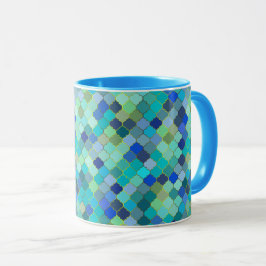 Blaues Aqua-Marokkanisches Mosaikmuster Tasse