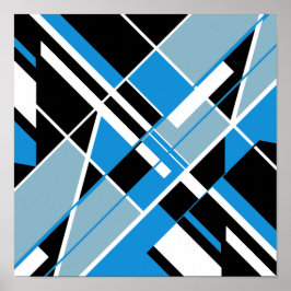 Blaues Aquamarin-weißes Schwarzwaldbild Poster