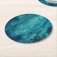 Blaues Aquamarines Acrylgießen Abstrakter Fluid Ar