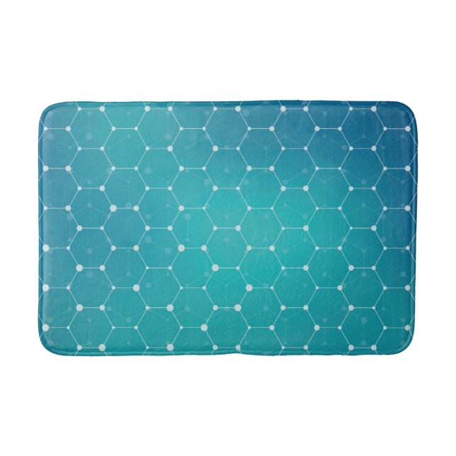 Blaues aquamarines DNA-Muster Badematte (Vorderseite)