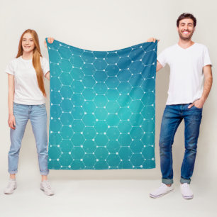 Blaues aquamarines DNA-Muster Fleecedecke