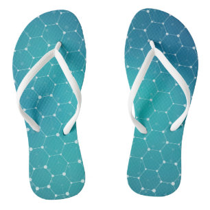 Blaues Aquamarines DNA-Muster Flip Flops