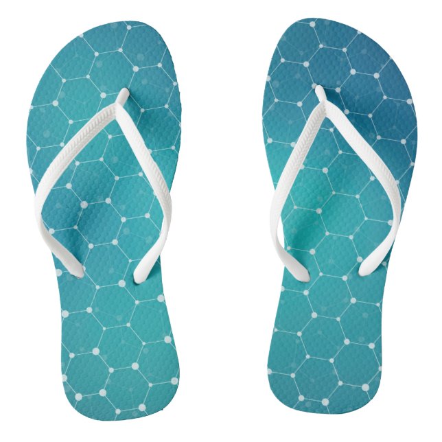 Blaues Aquamarines DNA-Muster Flip Flops (Fußbett)