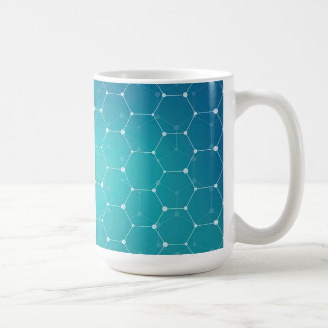Blaues aquamarines DNA-Muster Kaffeetasse (Rechts)