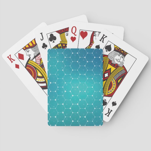 Blaues Aquamarines DNA-Muster Spielkarten (Rückseite)