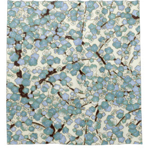 Blaues aquamarines Kirschblüte-feines Vintages Duschvorhang