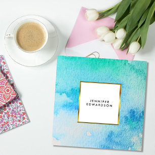 Blaues aquamarines quadratische visitenkarte