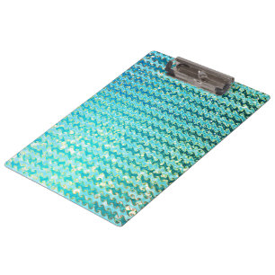 Blaues, Aquamarines Sparkasselmeer-Meerjungwalben- Klemmbrett