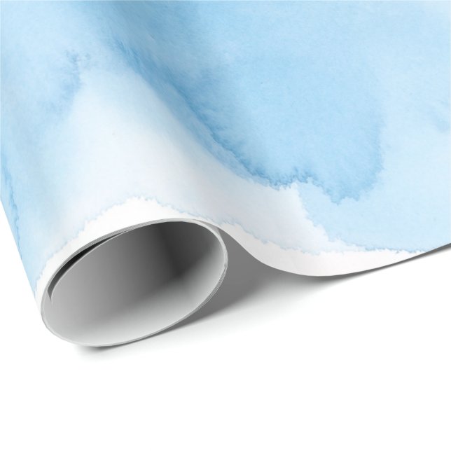 Blaues Aquarell Geschenkpapier (Rolleneckpunkt)