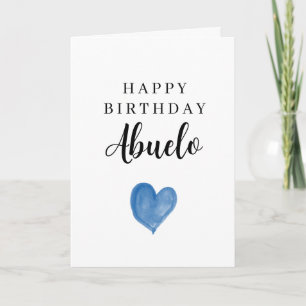 Blaues Aquarell-Herz Alles Gute zum Geburtstag Abu Karte