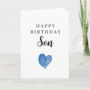 Blaues Aquarell-Herz Alles Gute zum Geburtstag Soh Karte