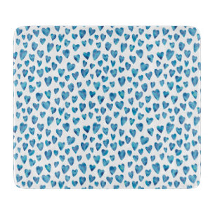 Blaues Aquarell-Herz-Schneidbrett Schneidebrett