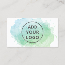 Blaues Aquarellpinsel - Hochladen des Logos Visitenkarte