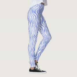 Blaues Aquarellzebra-Muster Leggings