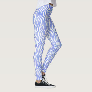 Blaues Aquarellzebra-Muster Leggings