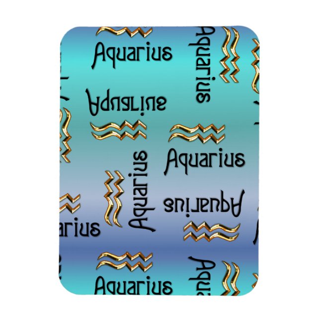 Blaues Aquarius, Zeichen des Zodiaks. Magnet (Vertikal)