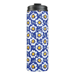 Blaues arabisches Muster Thermosbecher