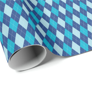 Blaues Argyle-Geschenkpapier Geschenkpapier