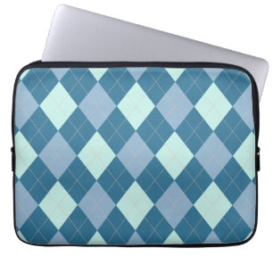 Blaues Argyle-Muster im Vintage-Stil Laptopschutzhülle