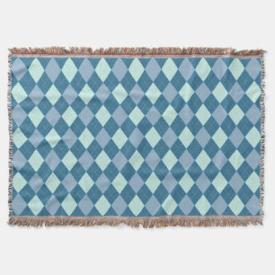 Blaues Argyle-Vintage-Muster Decke