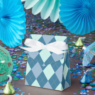 Blaues Argyle Vintage-Muster Geschenkschachtel