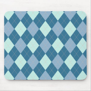 Blaues Argyle-Vintage-Muster Mousepad
