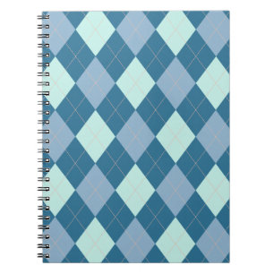 Blaues Argyle Vintage-Muster Notizblock