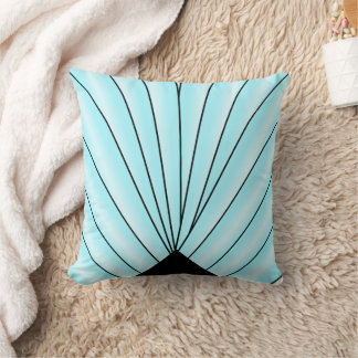 Blaues Art Deco Ventilator Design Kissen