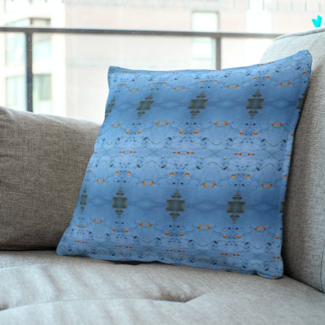 Blaues Asiatisch-östliches Küstensommersee Kissen (Von Creator hochgeladen)