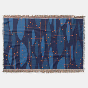 Blaues Atomic-nahtloses Muster Mitte des Jahrhunde Decke