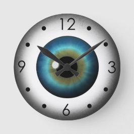 Blaues Augapfel-Iris-Augen-kundenspezifische Runde Wanduhr