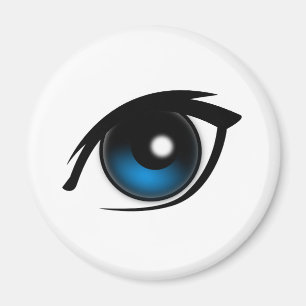 Blaues Auge des Cartoon Magnet